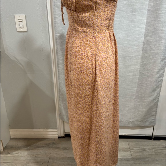Aeropostale Peach Floral Tie-Front Maxi Dress - Picture 3 of 7